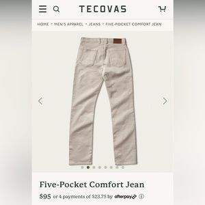 Tecova Men’s Five-Pocket Comfort Jeans